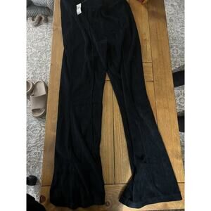 Aerie Pants Black Groove On Corduroy Flare Bell Bottom Pull On - Medium Regular
